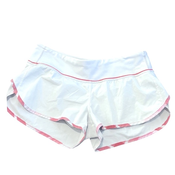 Lululemon Run Speed shorts white/passion Pink Sz 6 Lined Eternal Drawstring - Picture 2 of 10